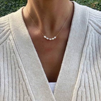 Pearlia halskæde i forgyldt sølv perler fra MerlePerle
