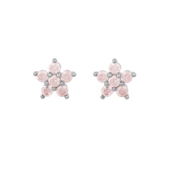 Aura stjerne ørestikker i sølv med rosa zirkonia fra MerlePerle
