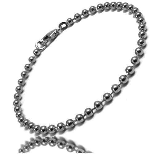 Kugle halskæde i sort rhodineret sølv på 1,5 mm og længde 70 cm