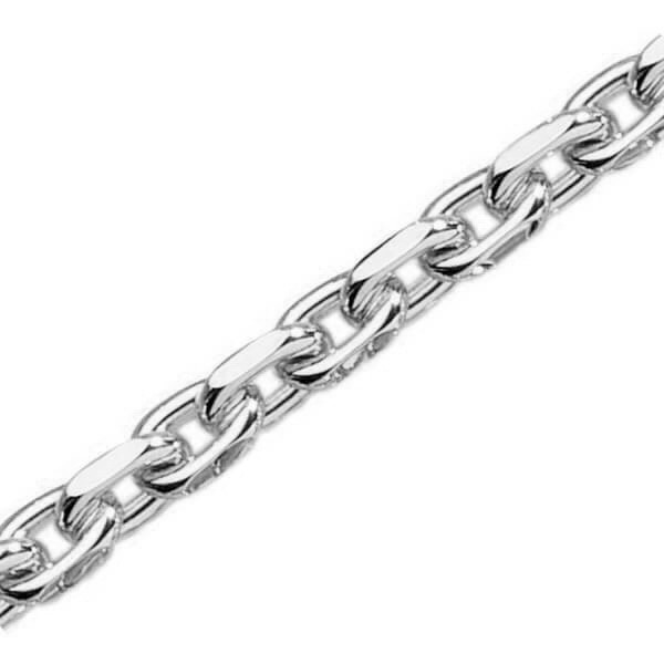 Anker facet armbånd i massivt 925 sterling sølv, tråd 2,0 mm / bredde 5,3 mm og længde 21 cm
